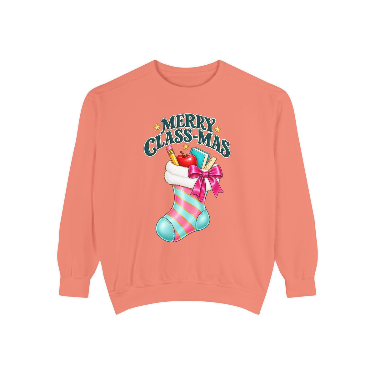 Merry Class-mas Sweatshirt — Christmas Teacher Holiday Stocking Crewneck