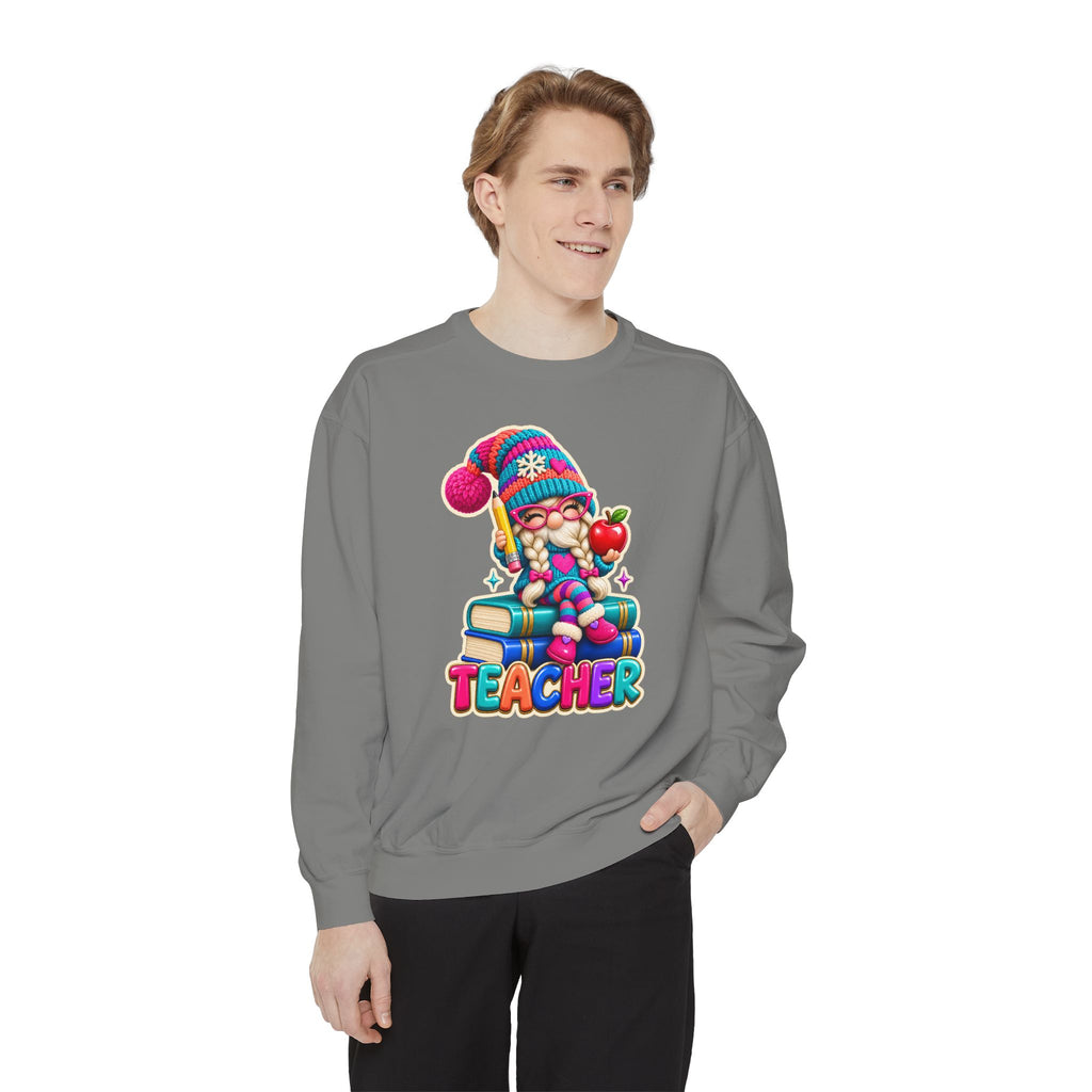 Teacher Gnome Book Lover Holiday Sweatshirt