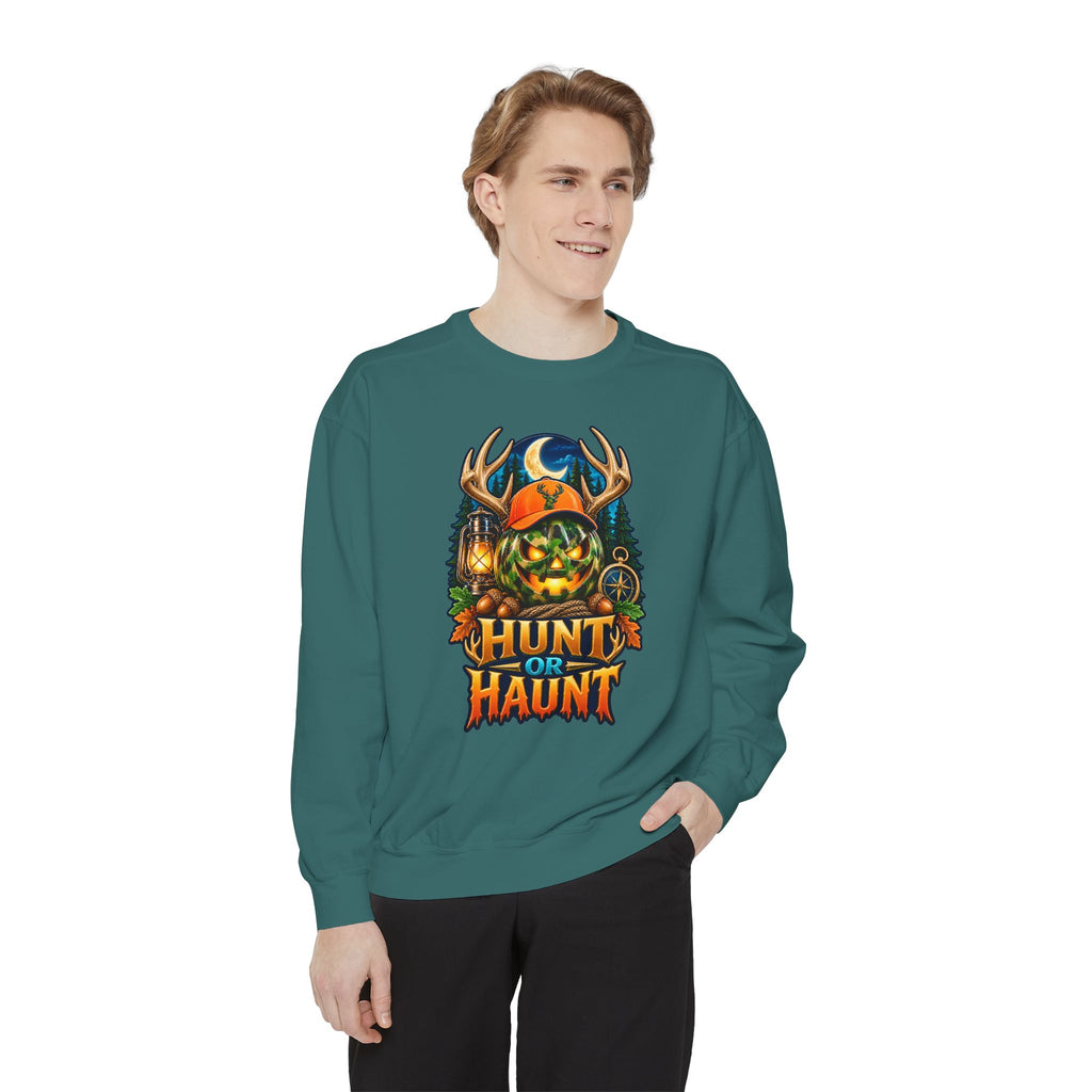 Hunt or Haunt Halloween Sweatshirt 🎃🍂 | Pumpkin Outdoor Crewneck