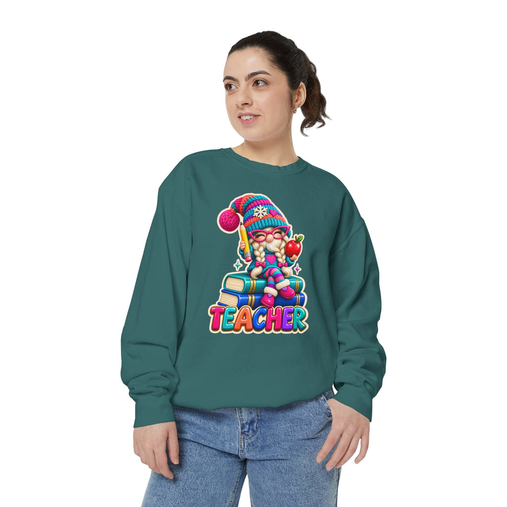 Teacher Gnome Book Lover Holiday Sweatshirt