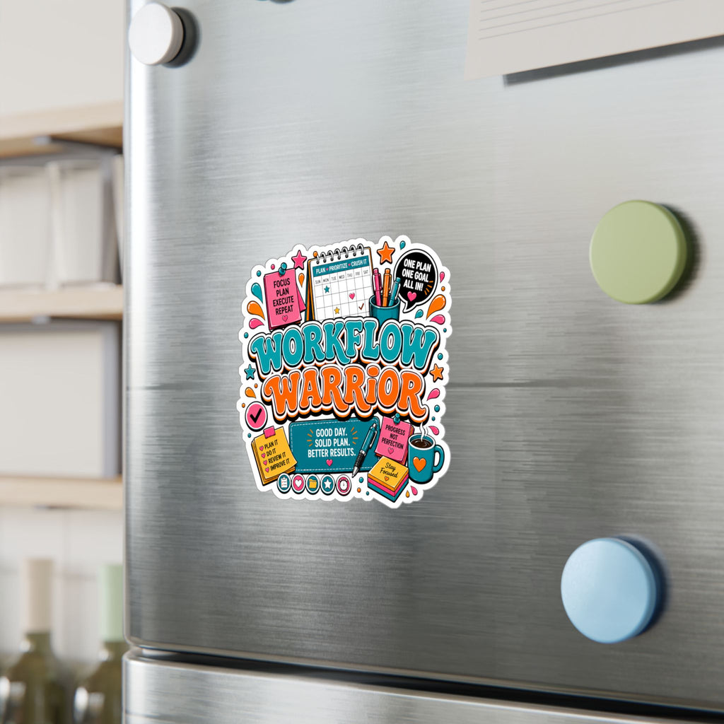 Workflow Warrior Vinyl Sticker – Productivity Planner Decor (Kiss-Cut)