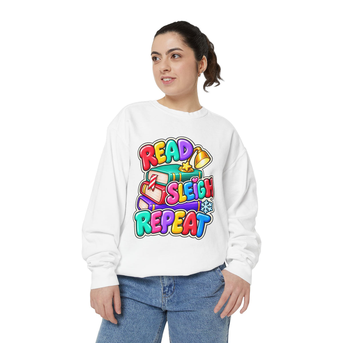 Read, Sleigh, Repeat Christmas Sweatshirt 📚🔔❄️
