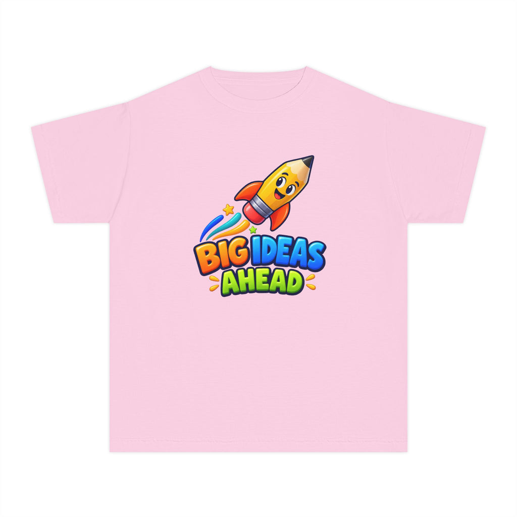 🚀 Big Ideas Ahead Rocket Pencil Kids Tee
