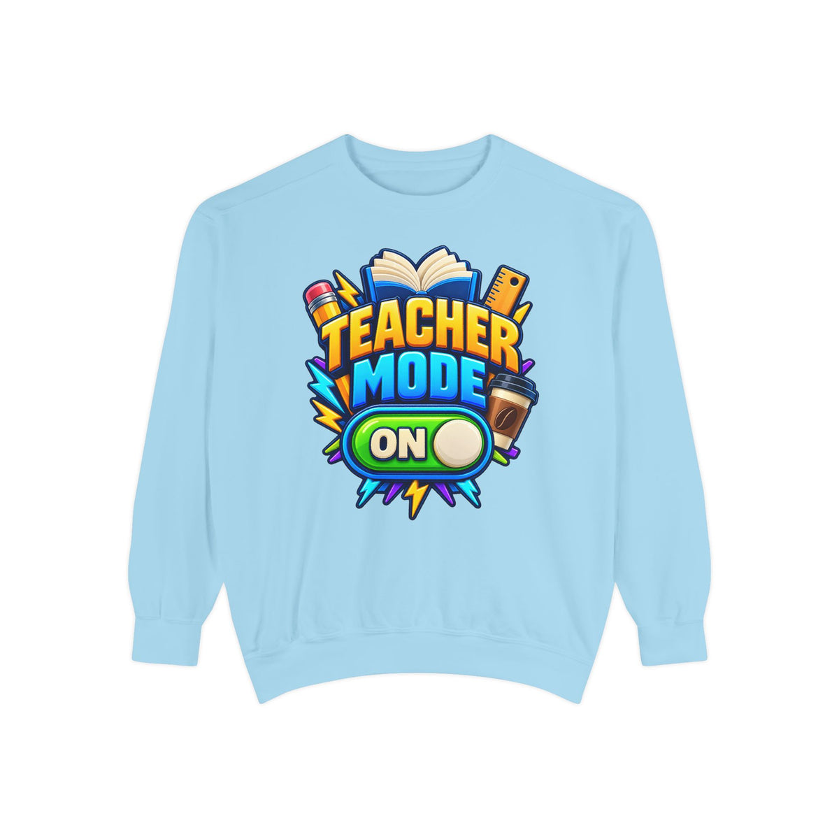 Teacher Mode On Sweatshirt 📚☕ | Funny Teacher Crewneck