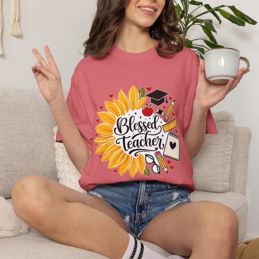 Blessed Teacher Heavyweight Tee 🌻📚✏️