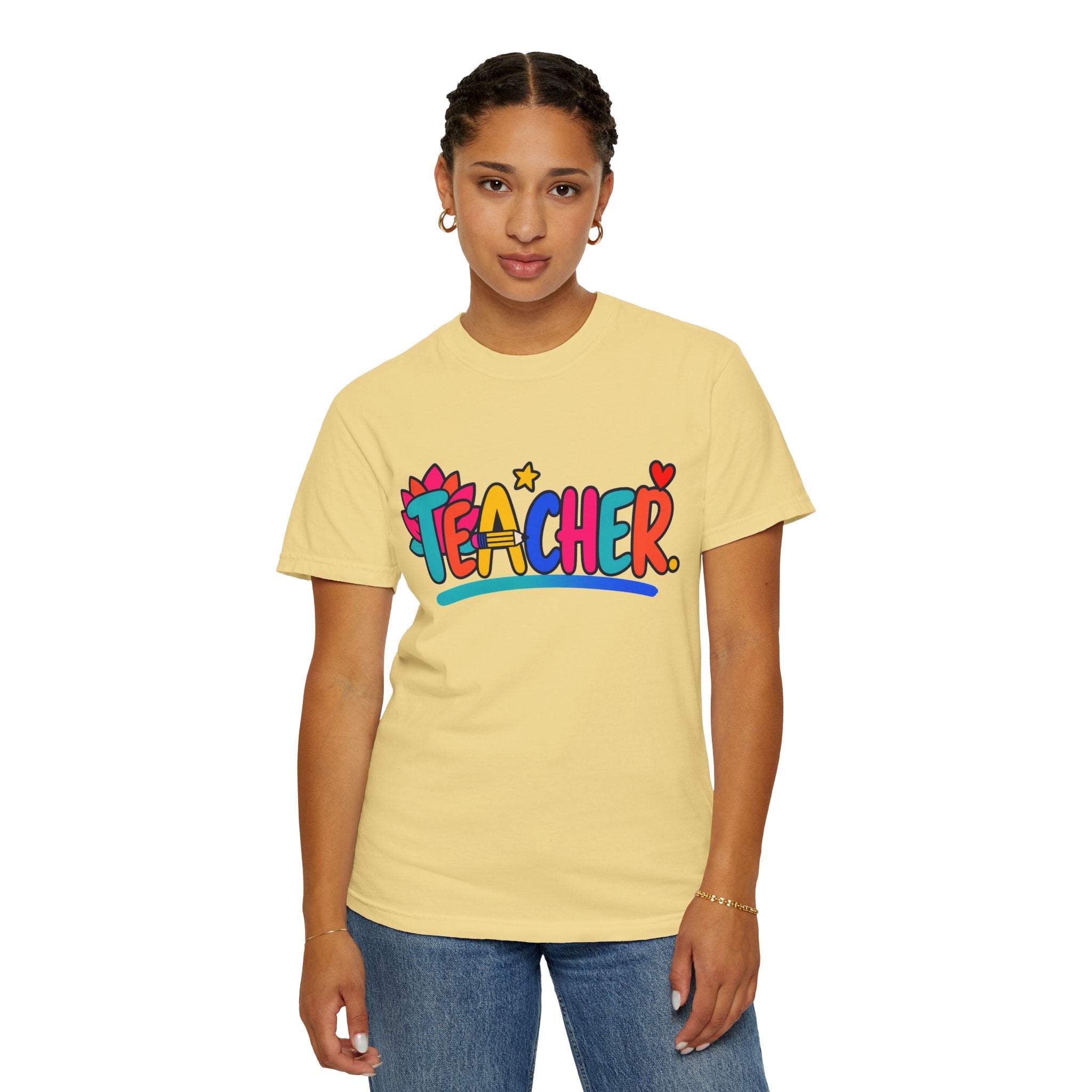 Colorful Teacher Comfort Colors® Heavyweight Tee 🍎✏️