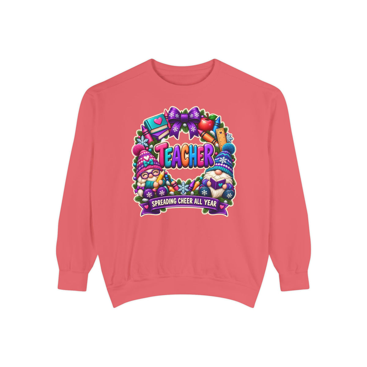 Teacher Spreading Gnomes Cheer All Year Christmas Sweatshirt