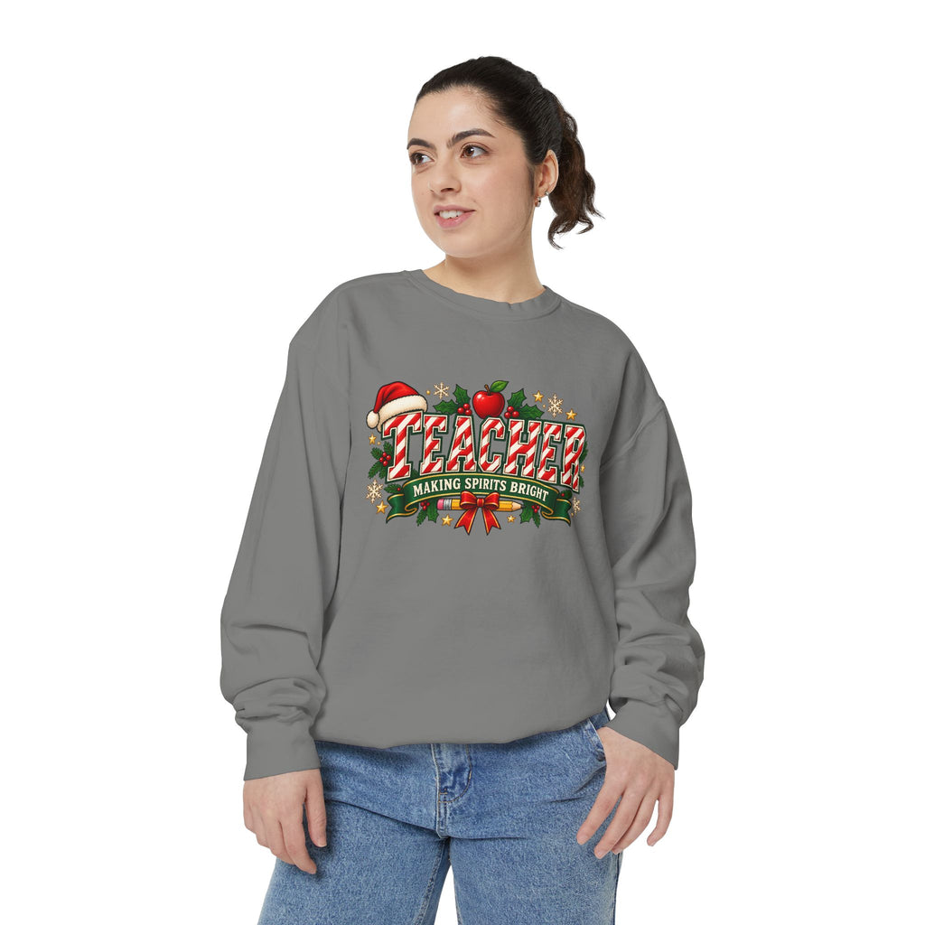 Teacher Making Spirits Bright Christmas Sweatshirt