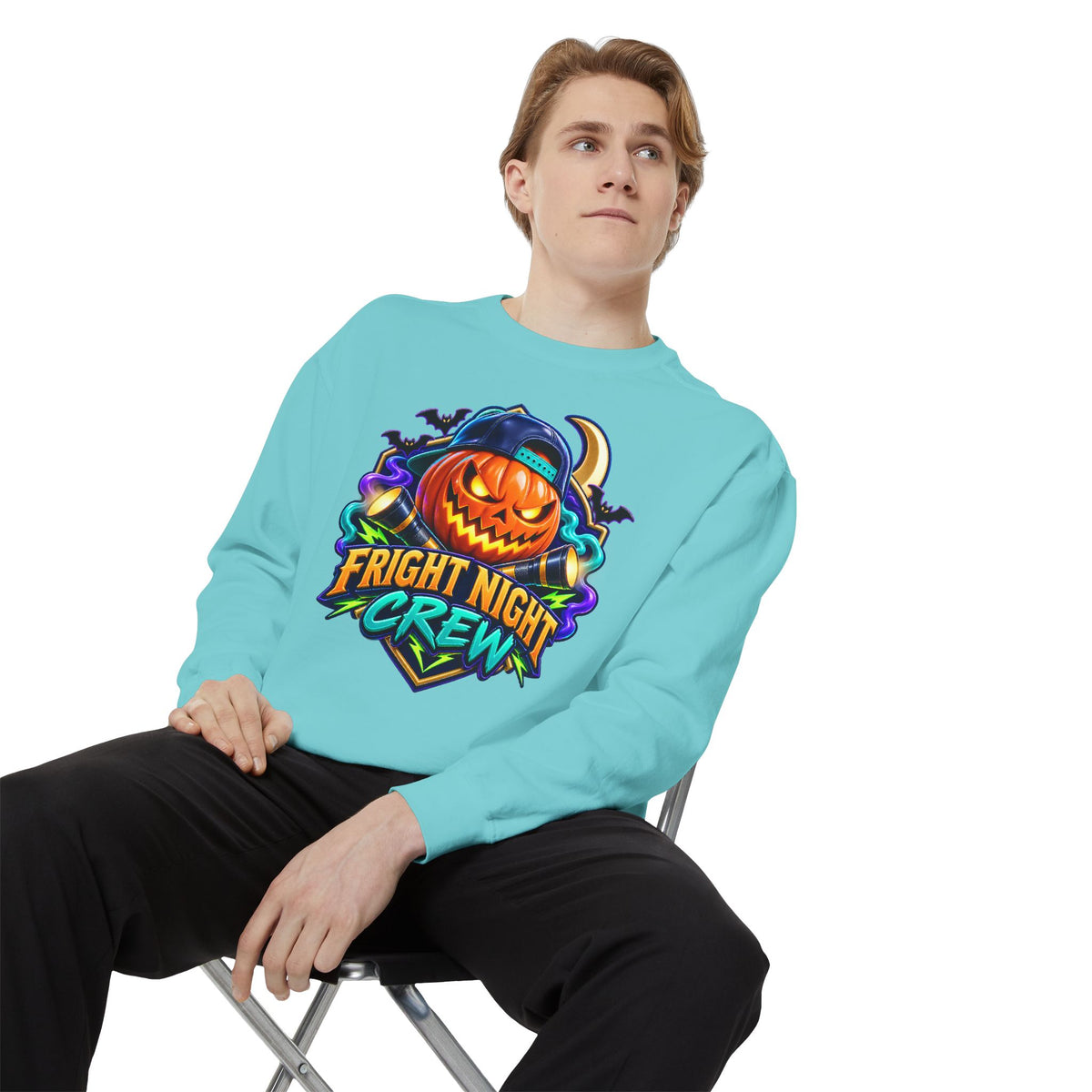Fright Night Crew Halloween Sweatshirt 🎃 | Pumpkin Halloween Pullover