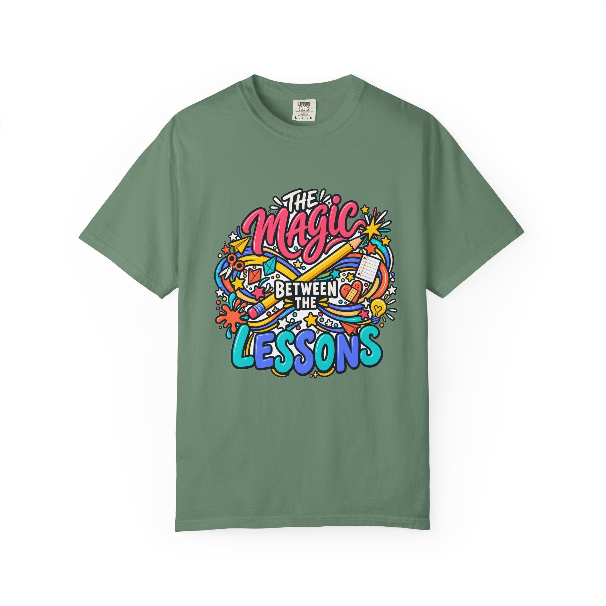 The Magic Between the Lessons Teacher Comfort Colors® Tee ✏️✨