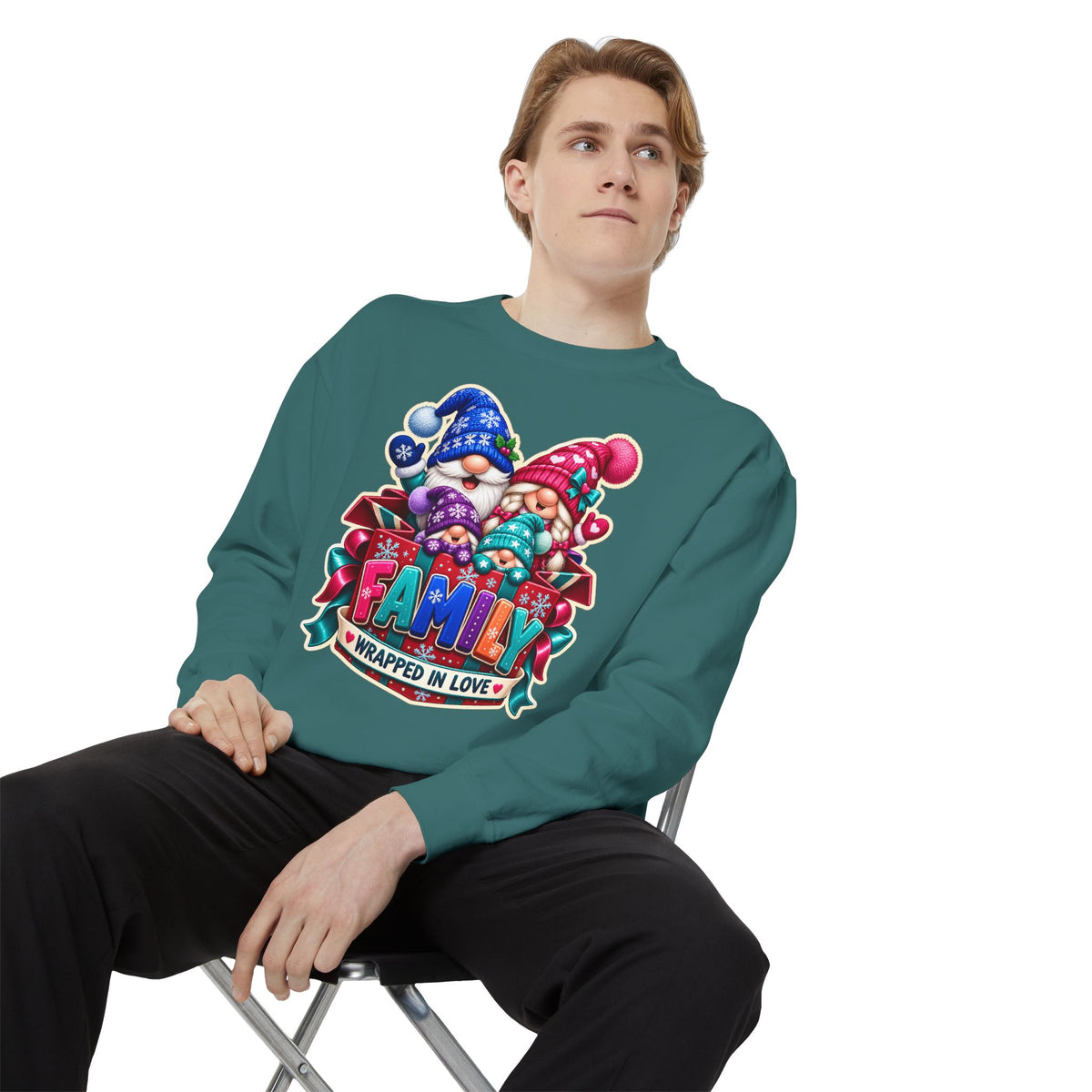 Family Wrapped in Gnome Love Christmas Sweatshirt