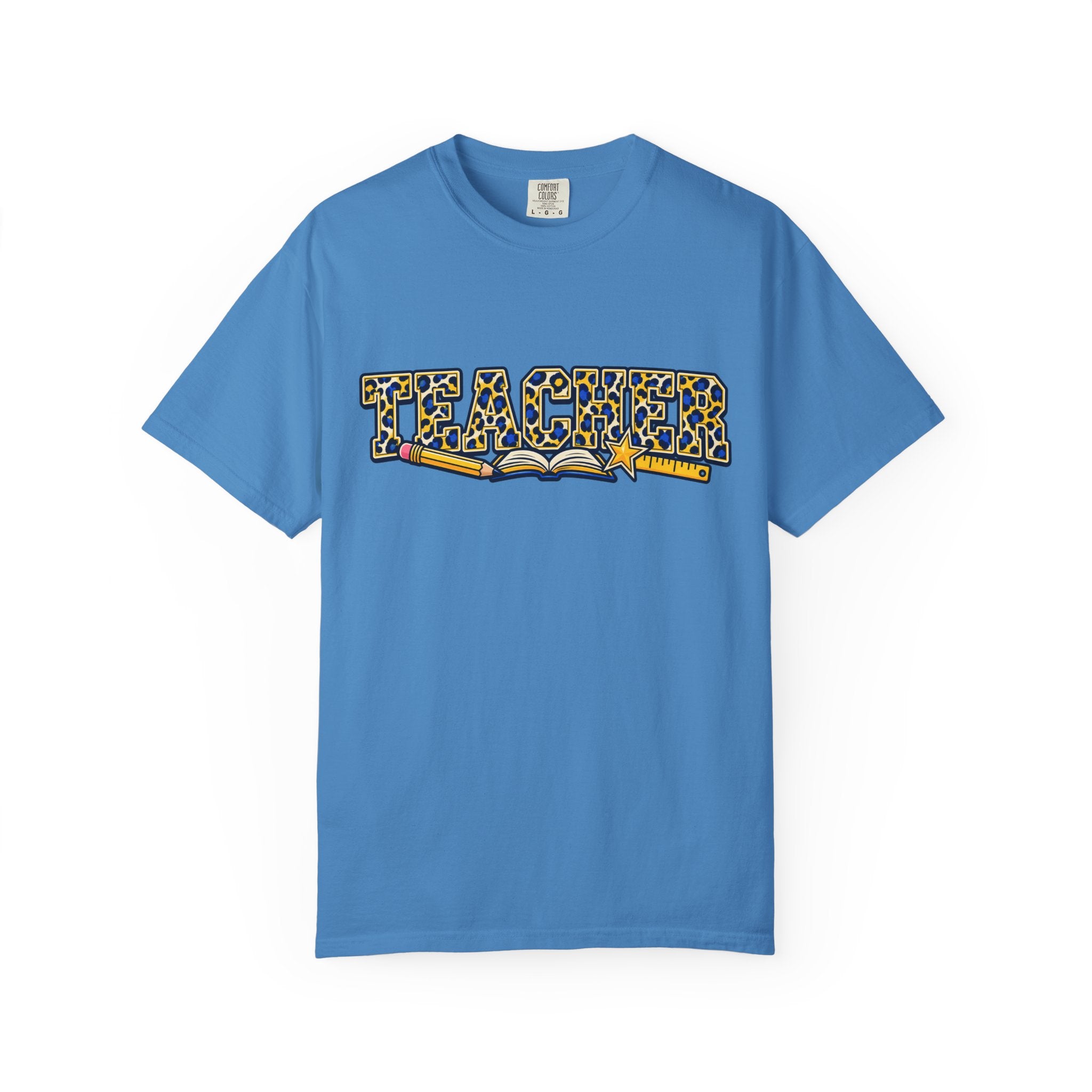 Leopard Print Teacher Comfort Colors® Heavyweight Tee 🍎✏️