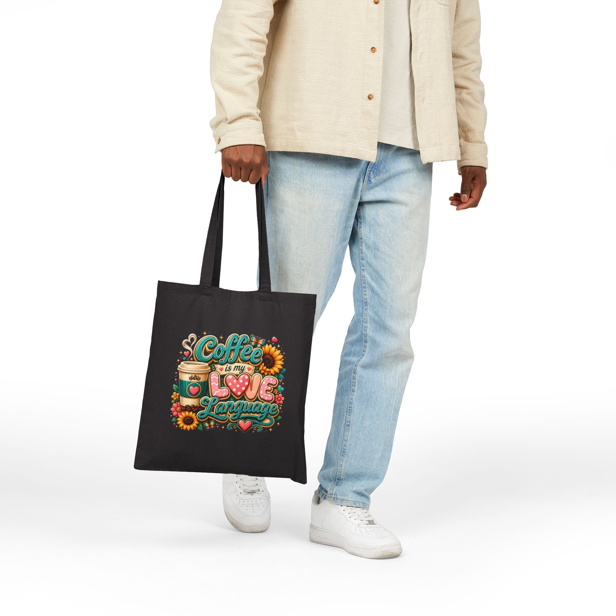 Coffee Is My Love Language - Coffee Lover Grocery Canvas Tote