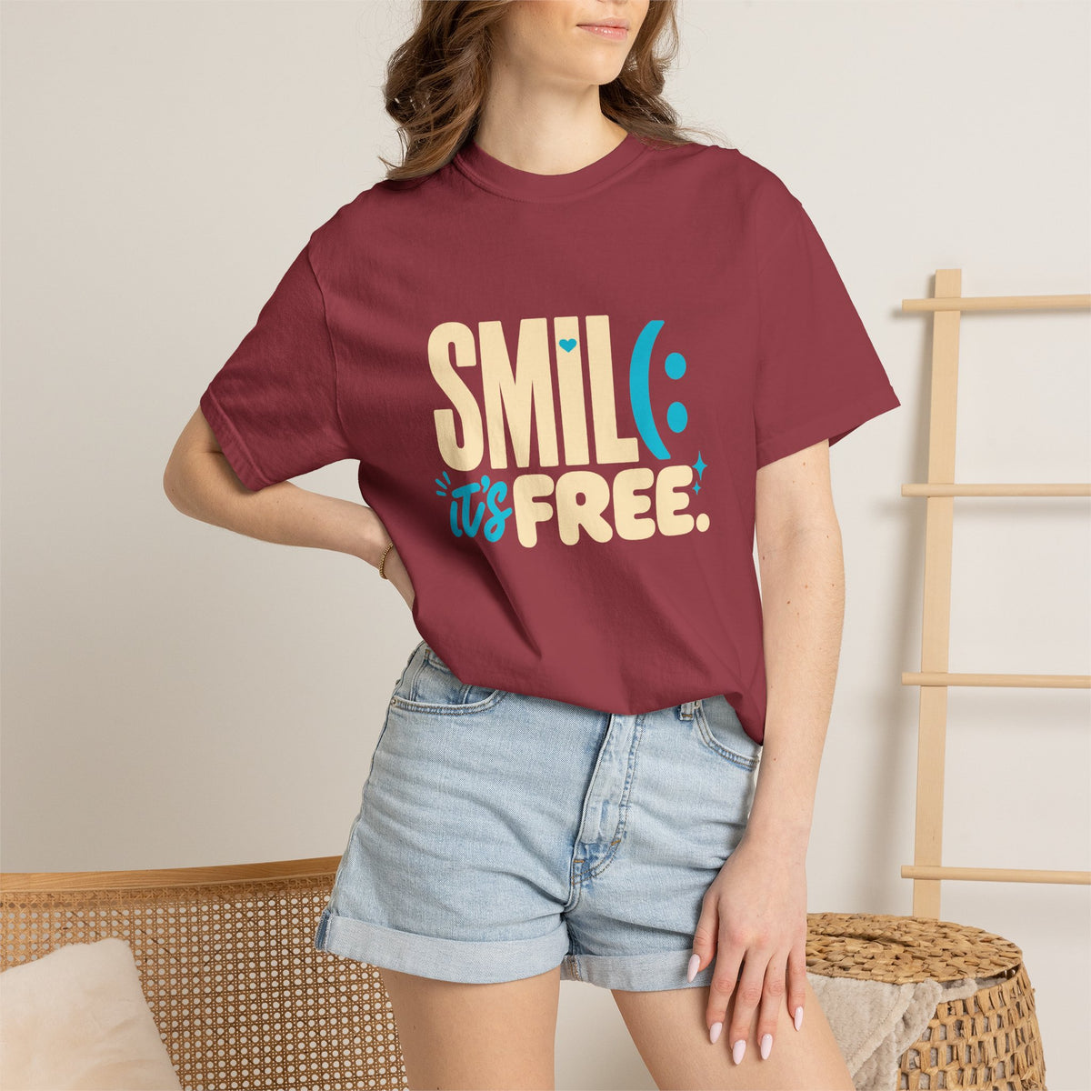 SMIL(: It’s Free Garment-Dyed Graphic Tee