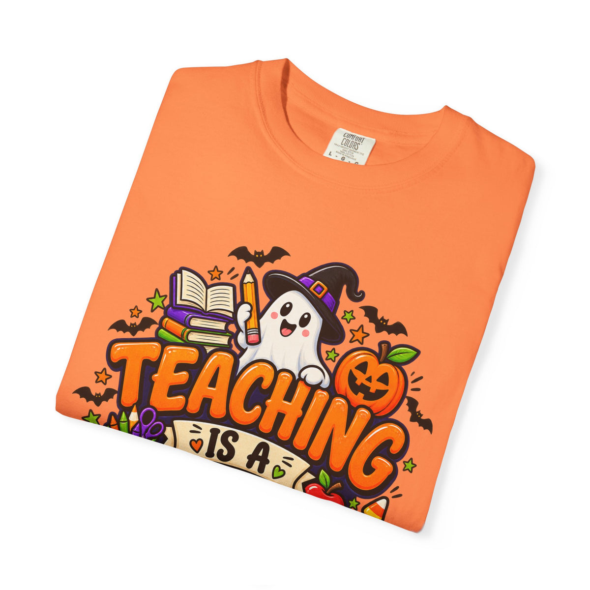 Teaching Is a Treat Halloween T-Shirt — Cute Ghost & Pumpkin Teacher Tee
