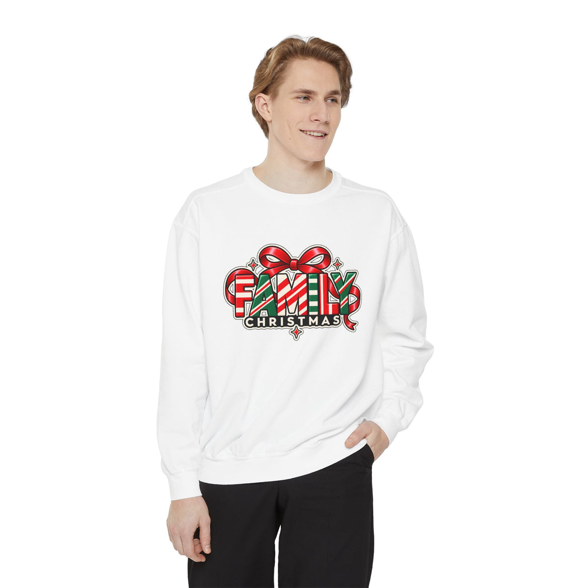 Family Christmas Candy Cane Holiday Sweatshirt
