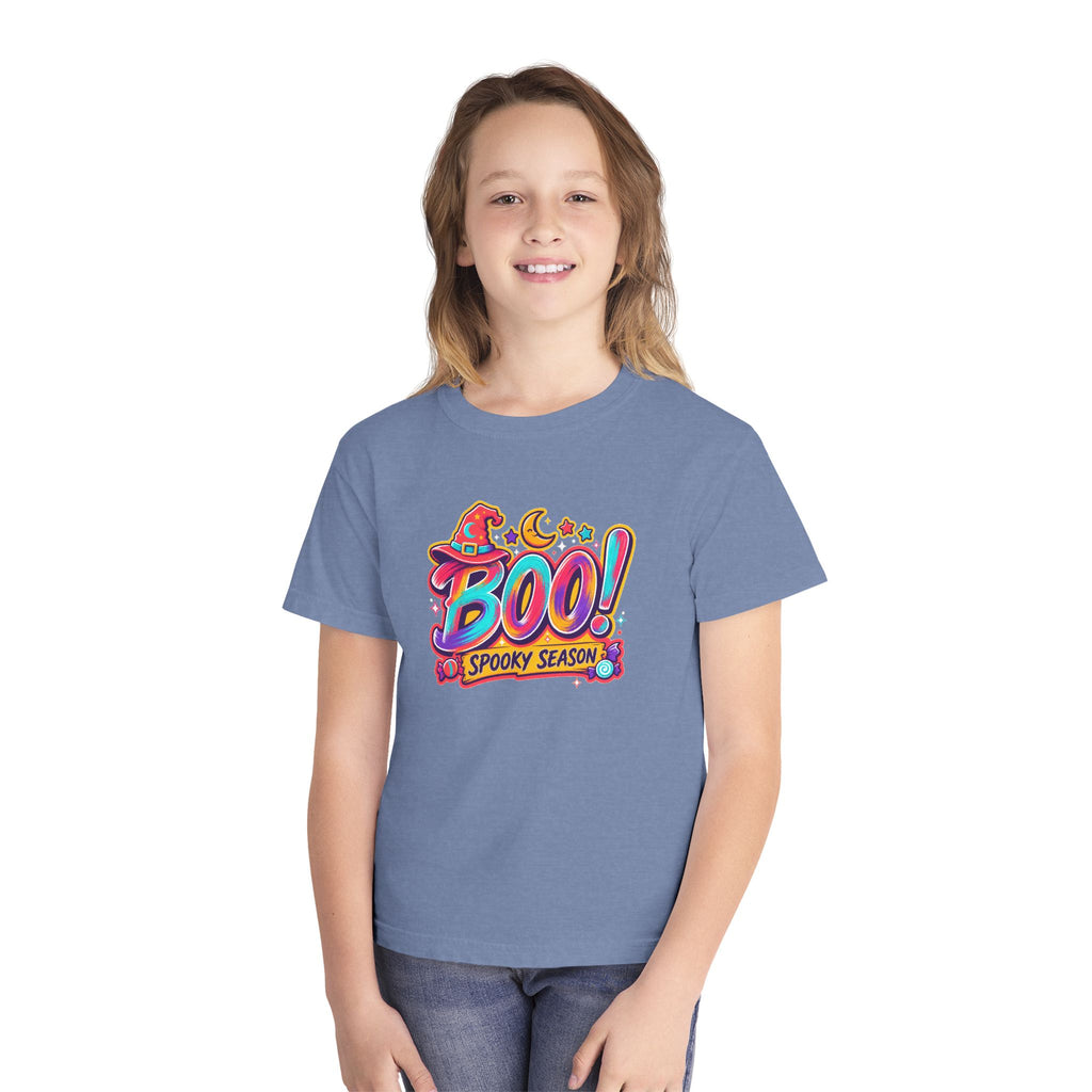 🎃 BOO! Spooky Season Youth Retro Tee ✨