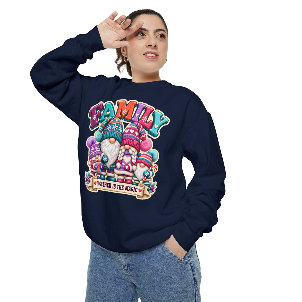 Family Gnomes "Together Is The Magic" Cozy Christmas Sweatshirt