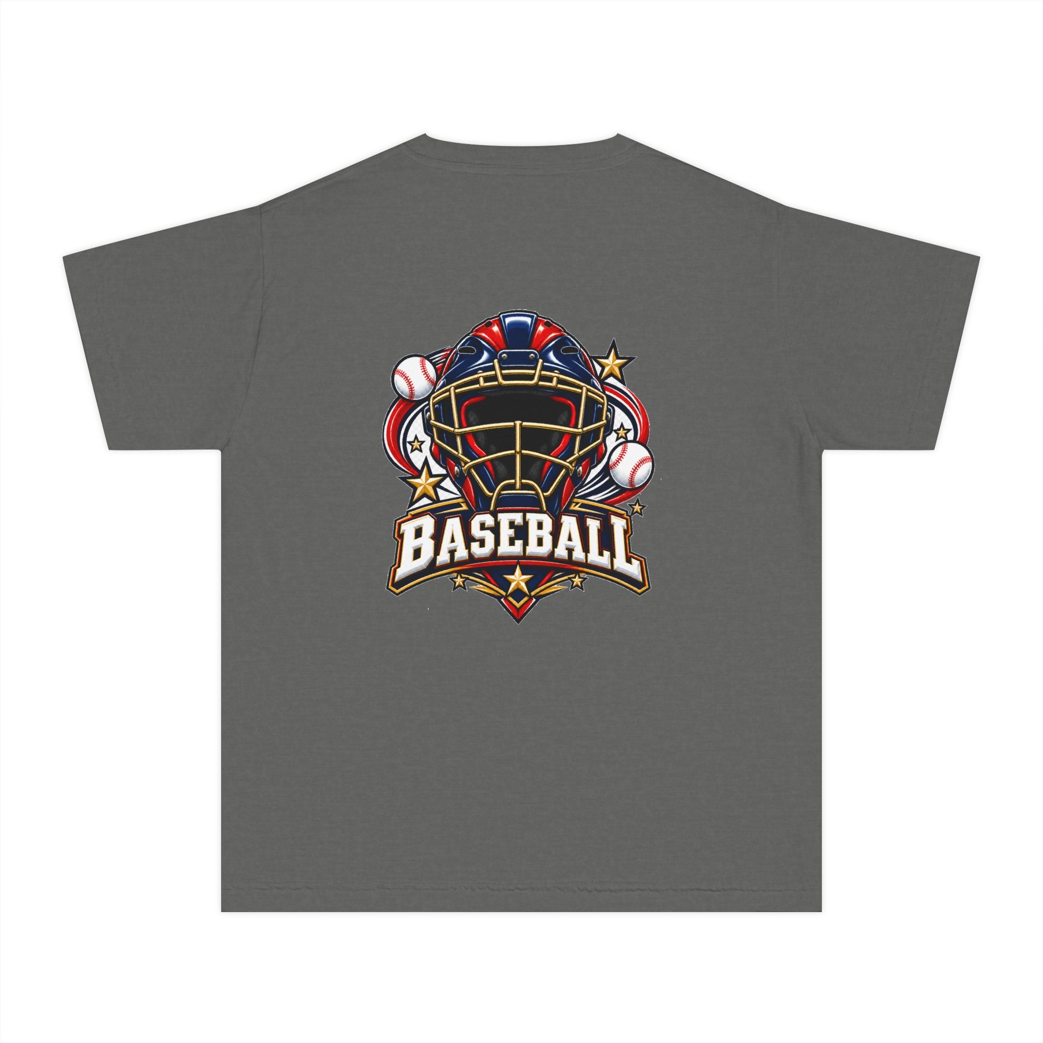 Baseball Catcher Mask Youth Tee — Patriotic Baseball Graphic T‑Shirt  ⚾