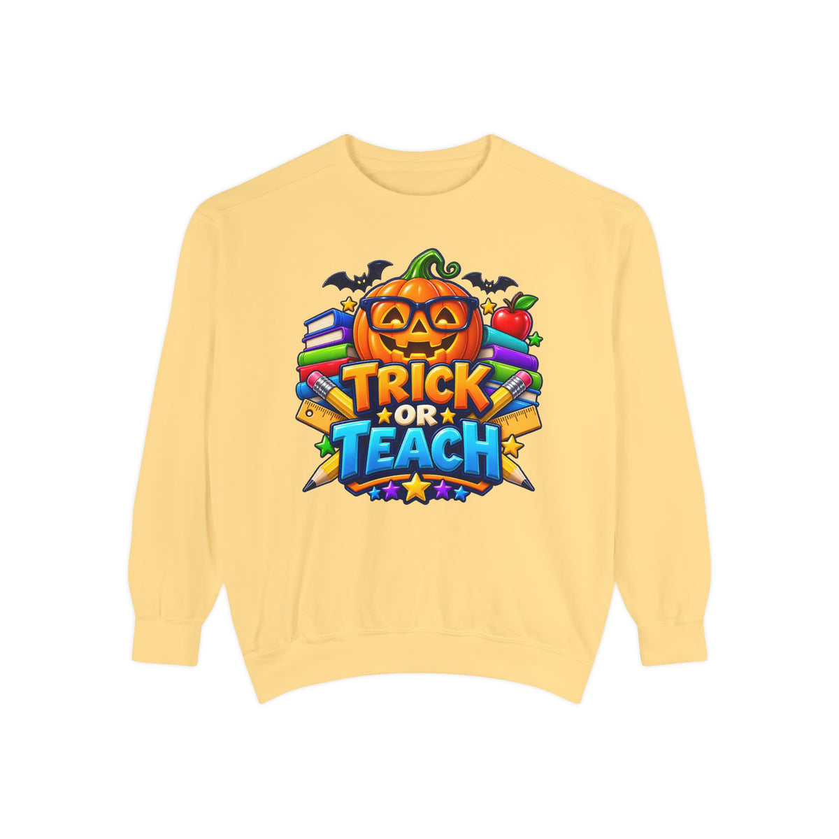 Trick or Teach Halloween Teacher Sweatshirt 🎃📚 | Pumpkin School Crewneck