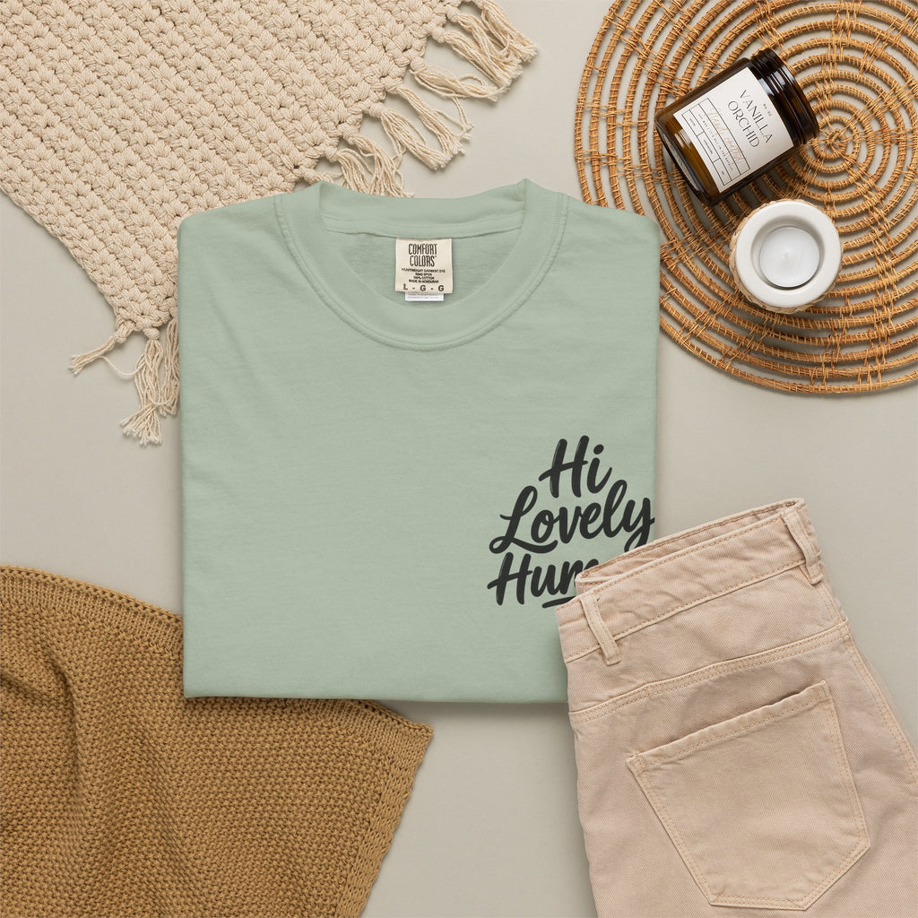Hi Lovely Human T-Shirt – Positive Message Front & Back Adult Tee