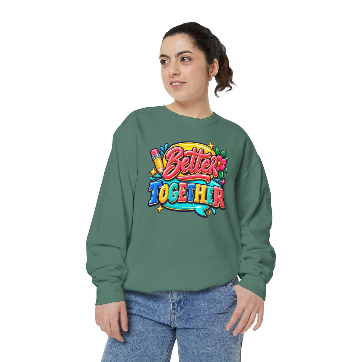 Better Together Sweatshirt Colorful Retro Graphic Crewneck