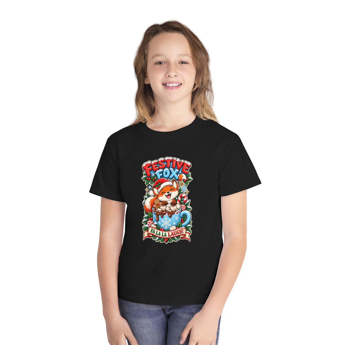 Festive Fox “Fala La Laugh!” Youth Christmas Tee