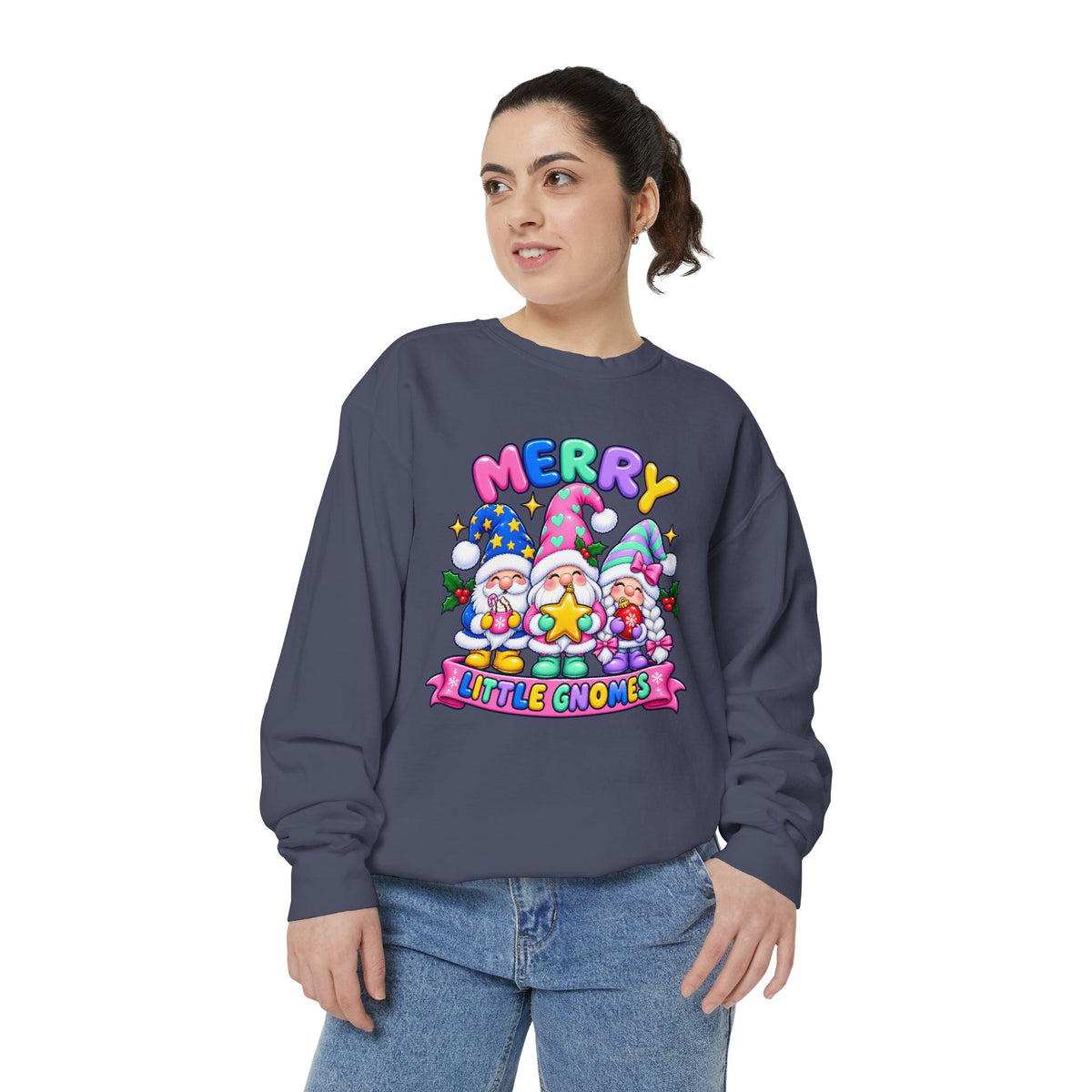 Merry Little Gnomes Sweatshirt Cute Christmas Holiday Crewneck
