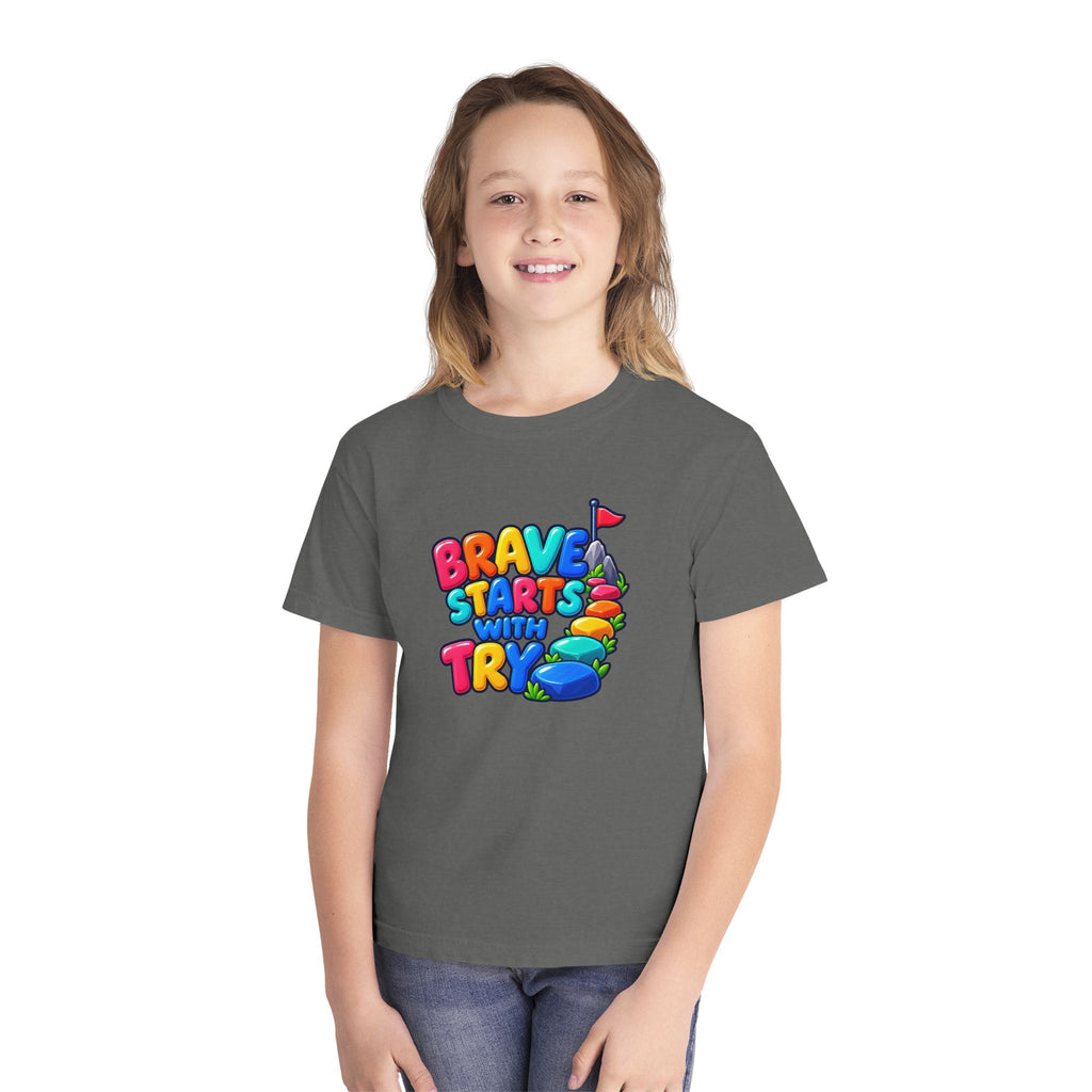 🏔️ Brave Starts With Try Youth Tee