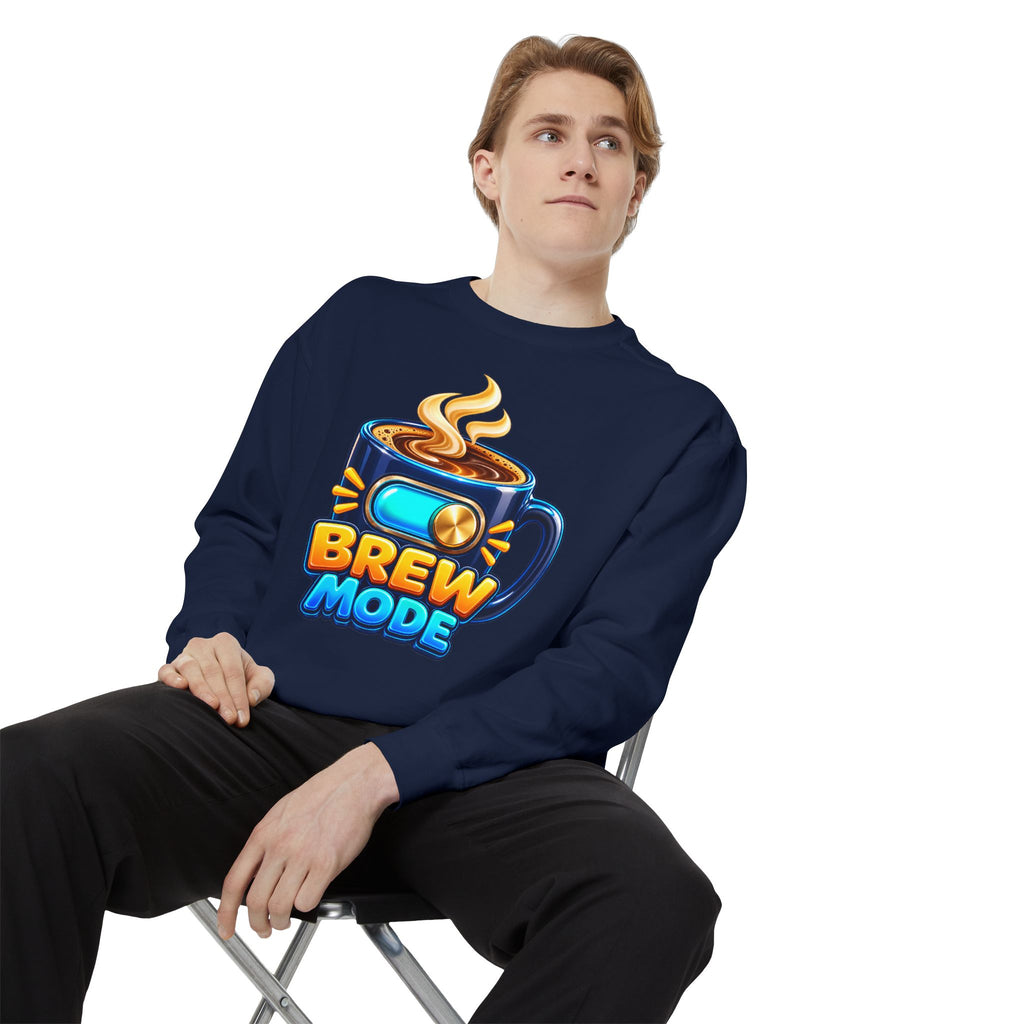 Brew Mode Coffee Lover Crewneck Sweatshirt ☕️ | Cozy Coffee Graphic Pullover