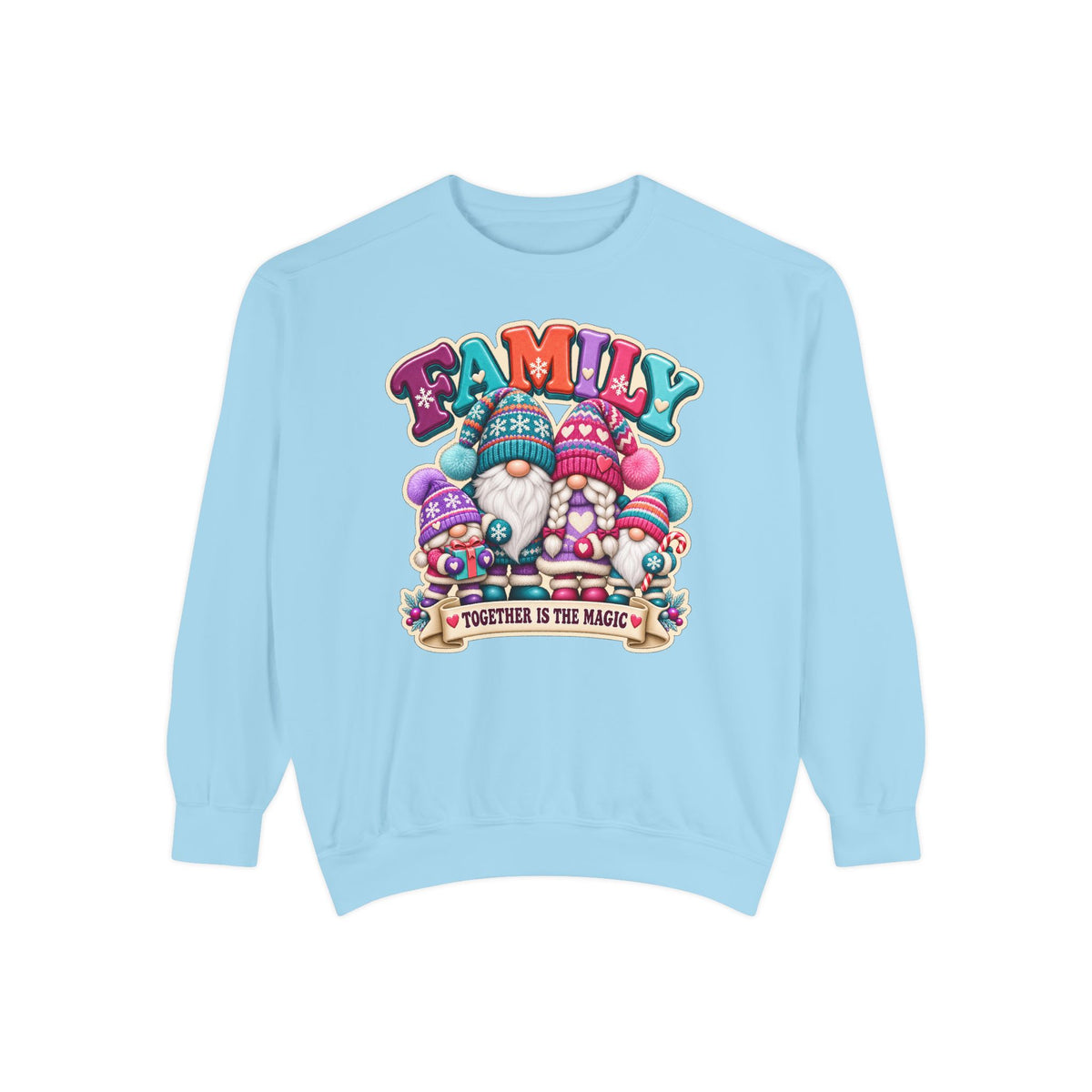 Family Gnomes "Together Is The Magic" Cozy Christmas Sweatshirt