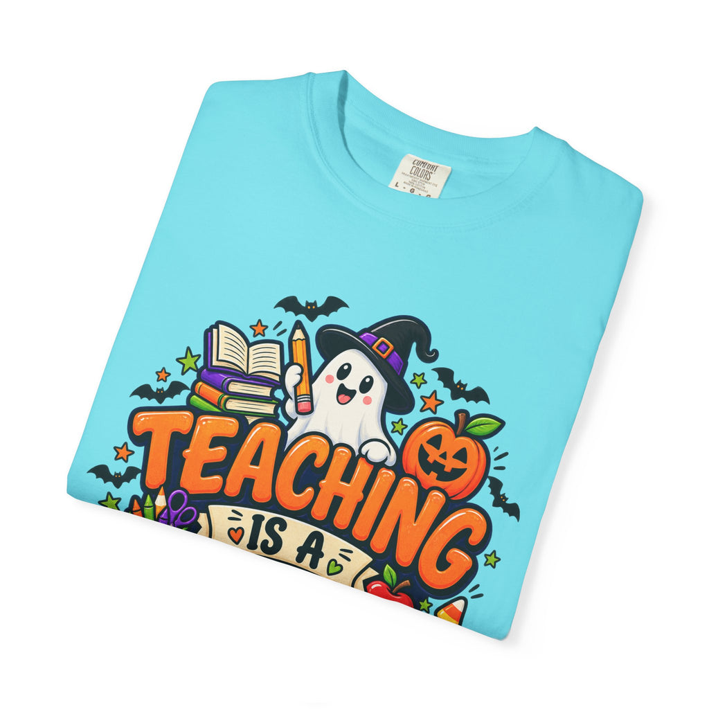 Teaching Is a Treat Halloween T-Shirt — Cute Ghost & Pumpkin Teacher Tee