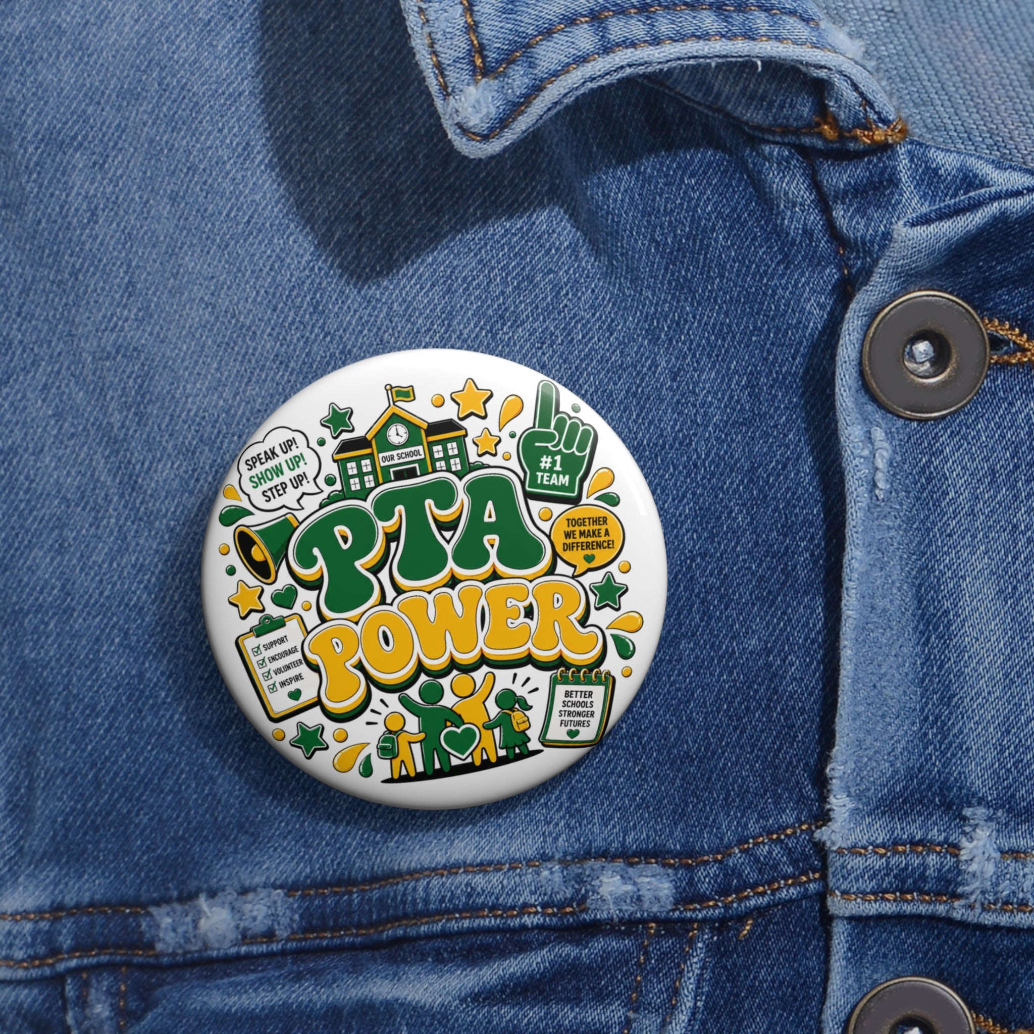 "PTA Power" Daily Button Pin