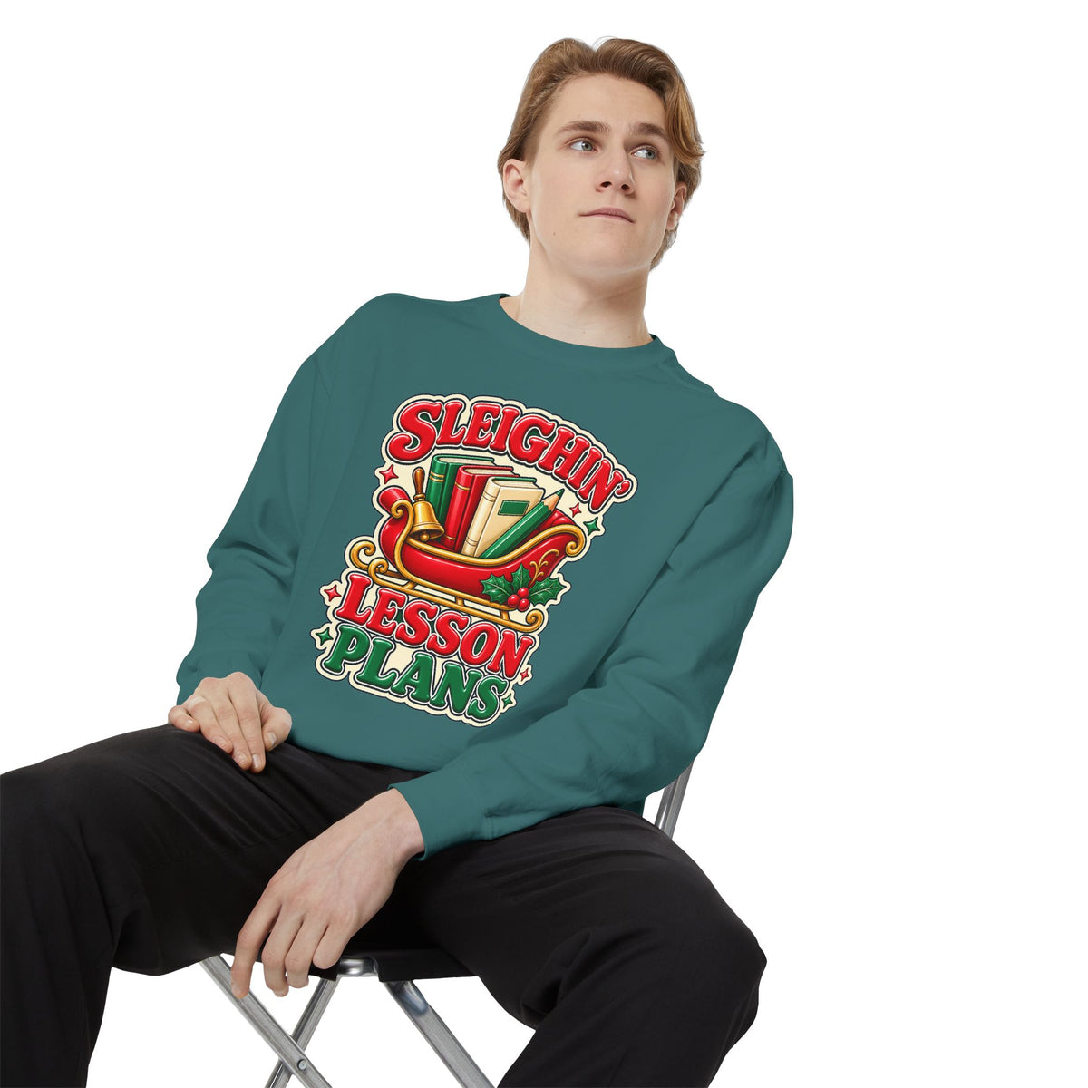 Sleighin’ Lesson Plans Christmas Teacher Sweatshirt