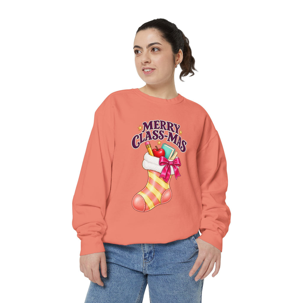 Merry Class-mas Sweatshirt – Cute Christmas Stocking Teacher Holiday Sweater