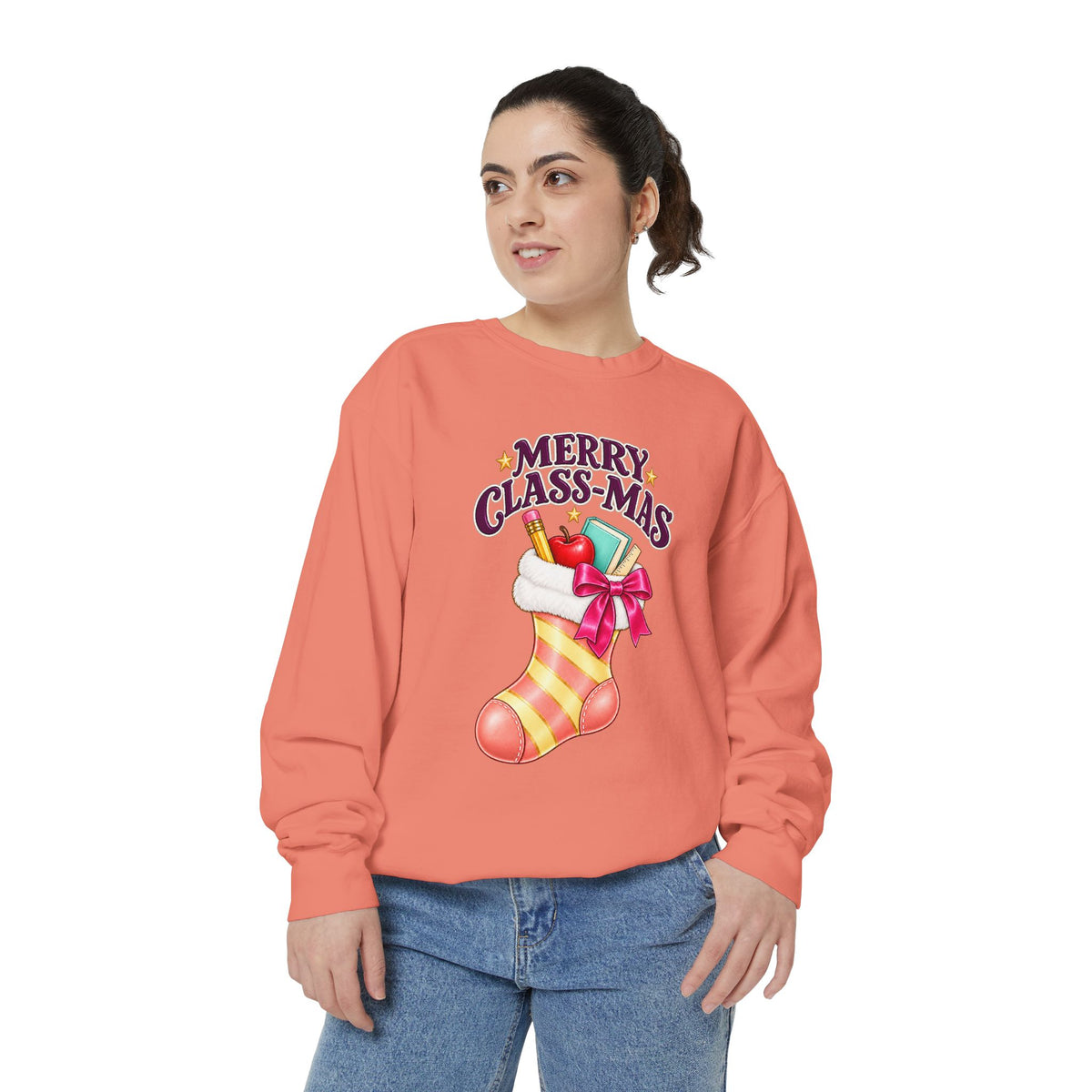 Merry Class-mas Sweatshirt – Cute Christmas Stocking Teacher Holiday Sweater