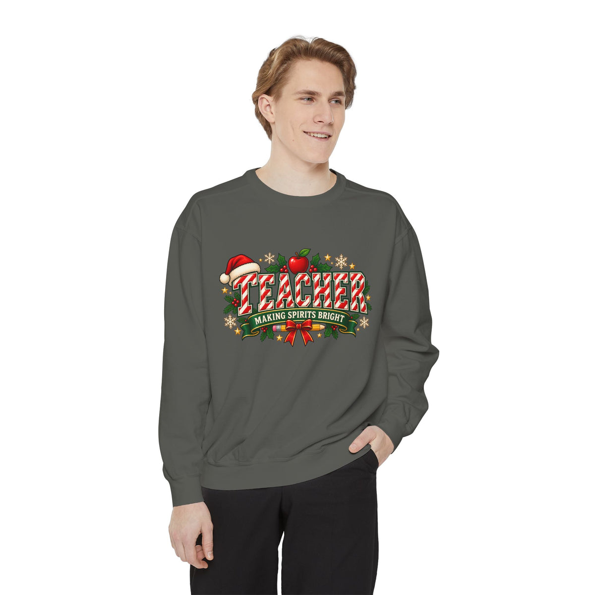 Teacher Making Spirits Bright Christmas Sweatshirt