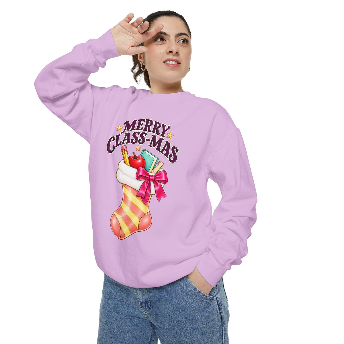 Merry Class-mas Sweatshirt – Cute Christmas Stocking Teacher Holiday Sweater