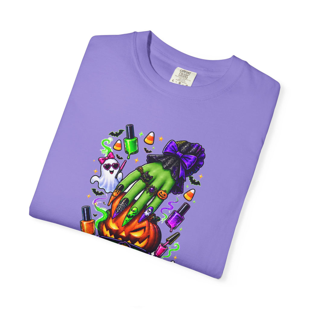 Nail Witch Halloween Tee – Adult Unisex Nail Tech & Beauty Salon Shirt