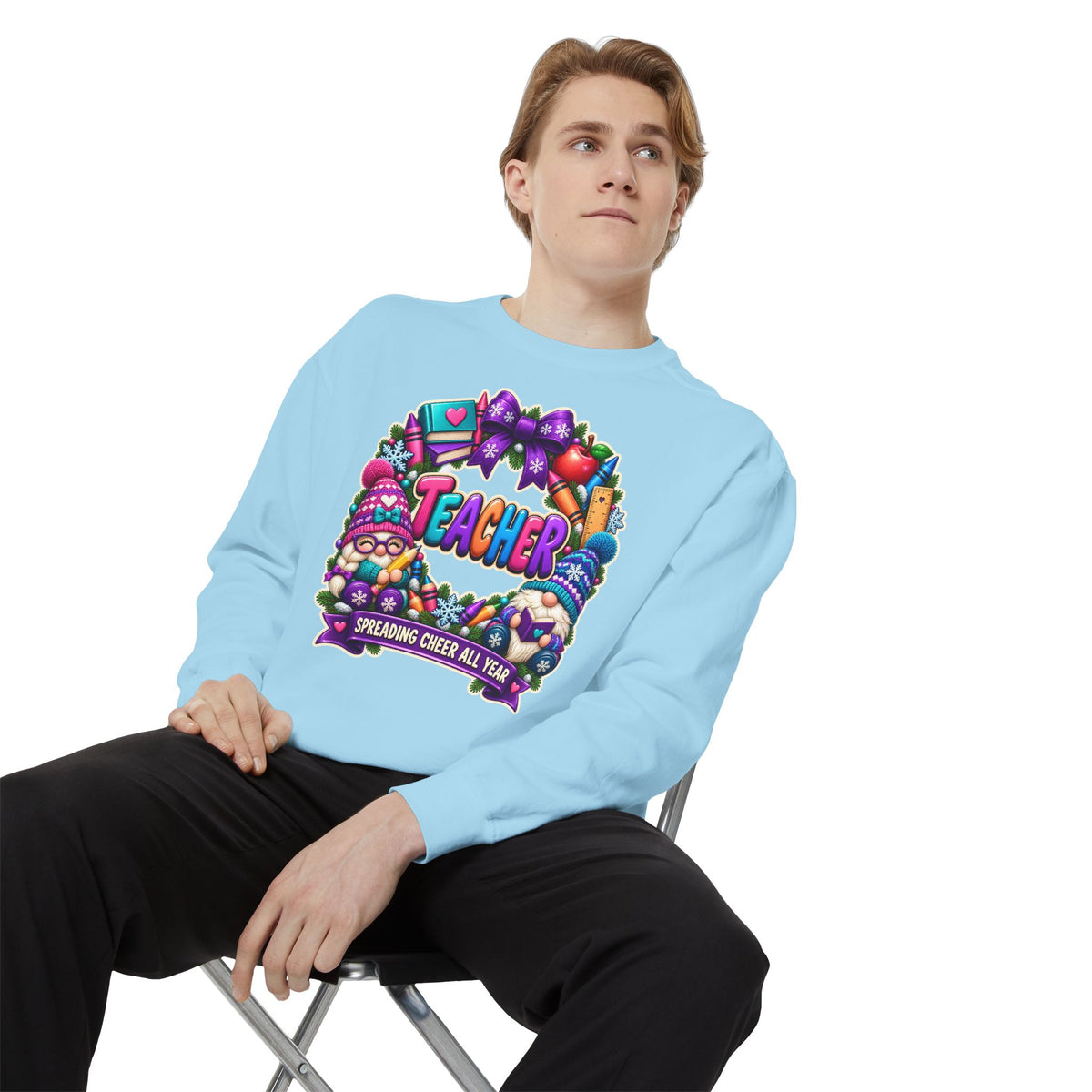 Teacher Spreading Gnomes Cheer All Year Christmas Sweatshirt
