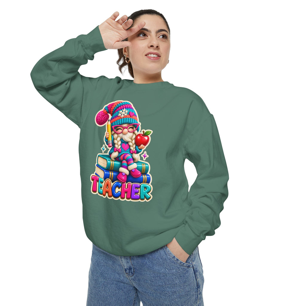 Teacher Gnome Book Lover Holiday Sweatshirt