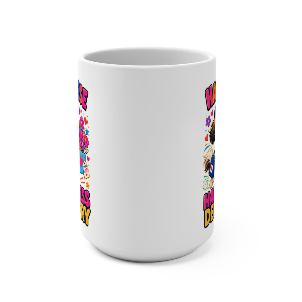 Havanese Happiness Delivery Mug - Cute Havanese Dog Coffee Cup - Colorful Gift for Dog Moms, Dads and Pet Lovers