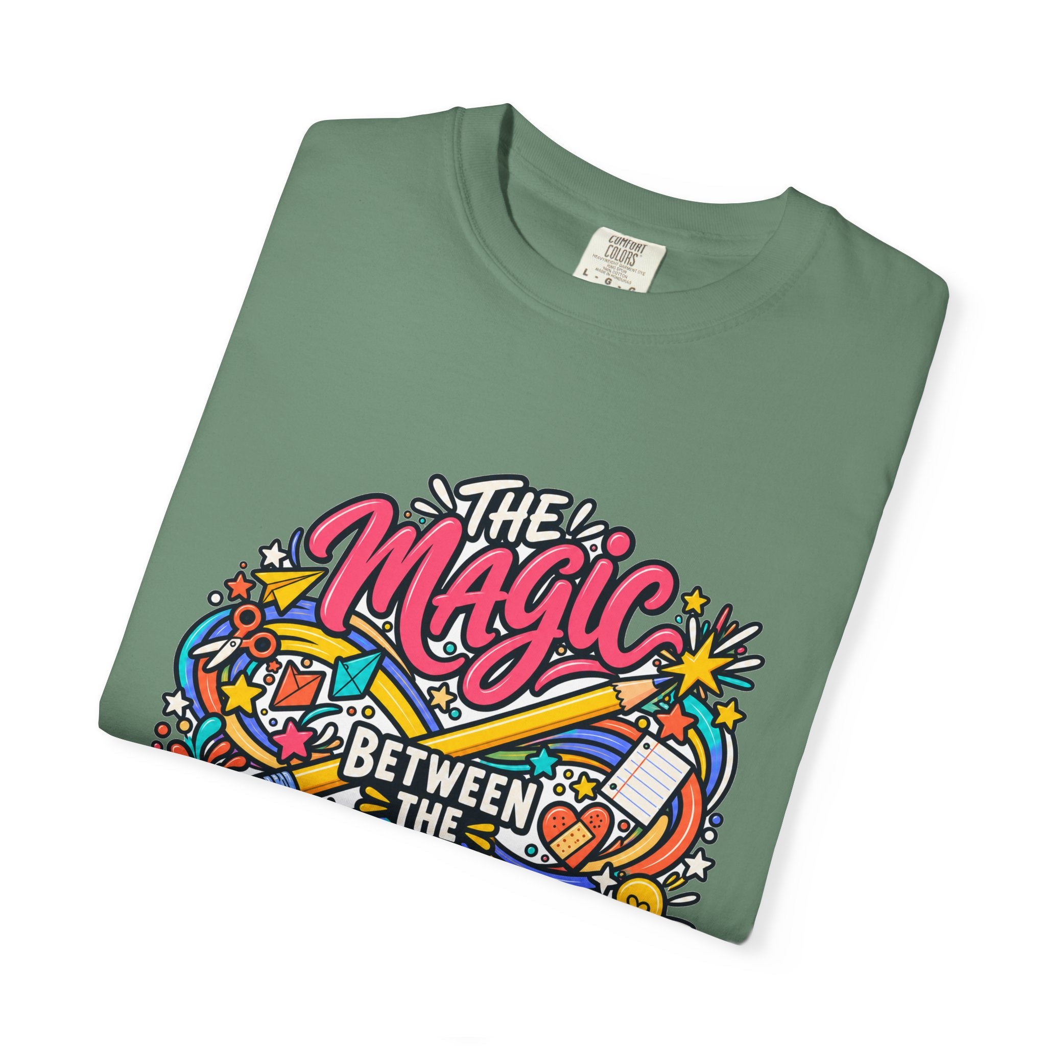 The Magic Between the Lessons Teacher Comfort Colors® Tee ✏️✨