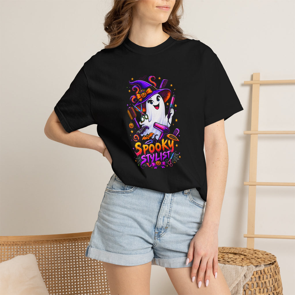 Spooky Stylist Halloween Tee – Adult Unisex Beauty Salon Party Shirt