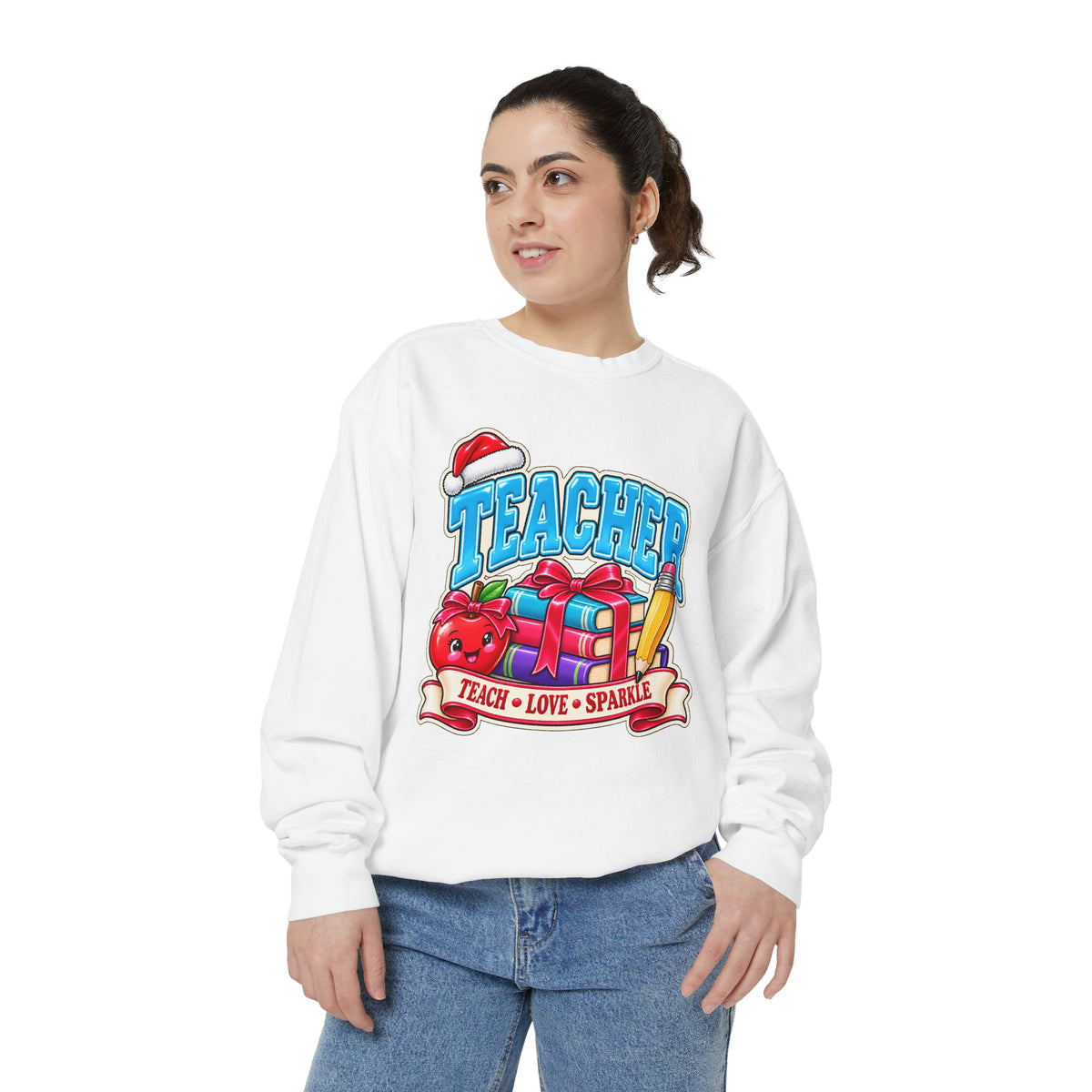 Teach • Love • Sparkle Christmas Teacher Sweatshirt