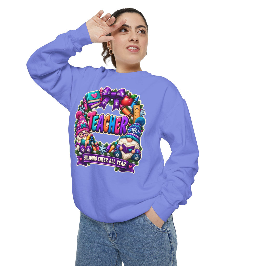 Teacher Spreading Gnomes Cheer All Year Christmas Sweatshirt