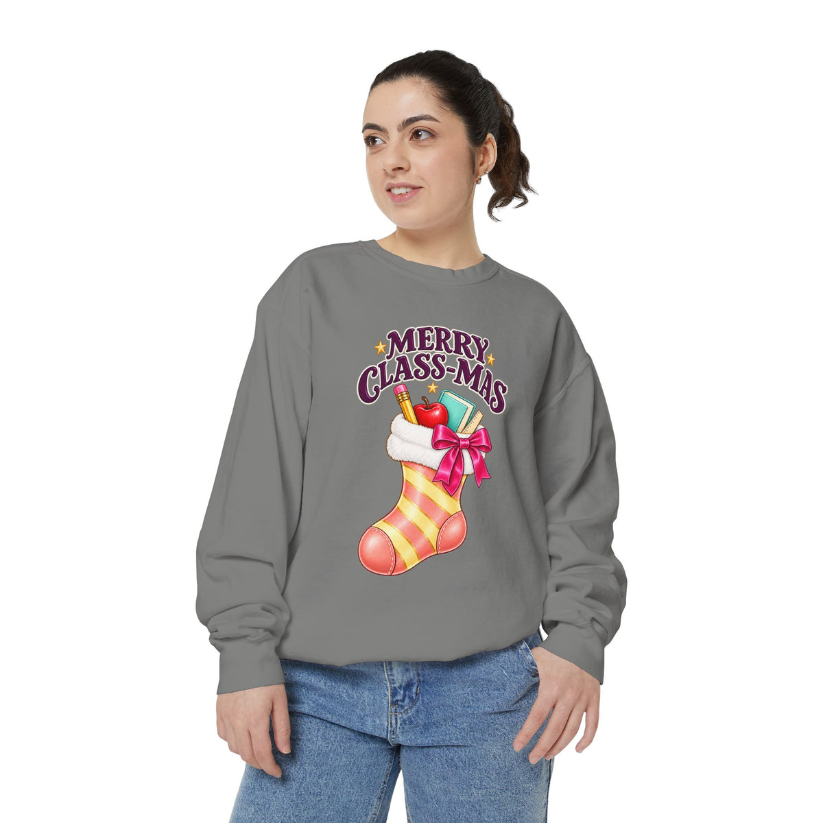 Merry Class-mas Sweatshirt – Cute Christmas Stocking Teacher Holiday Sweater
