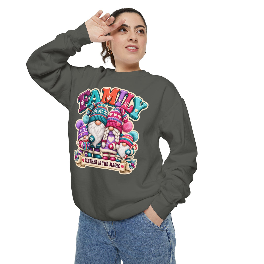 Family Gnomes "Together Is The Magic" Cozy Christmas Sweatshirt