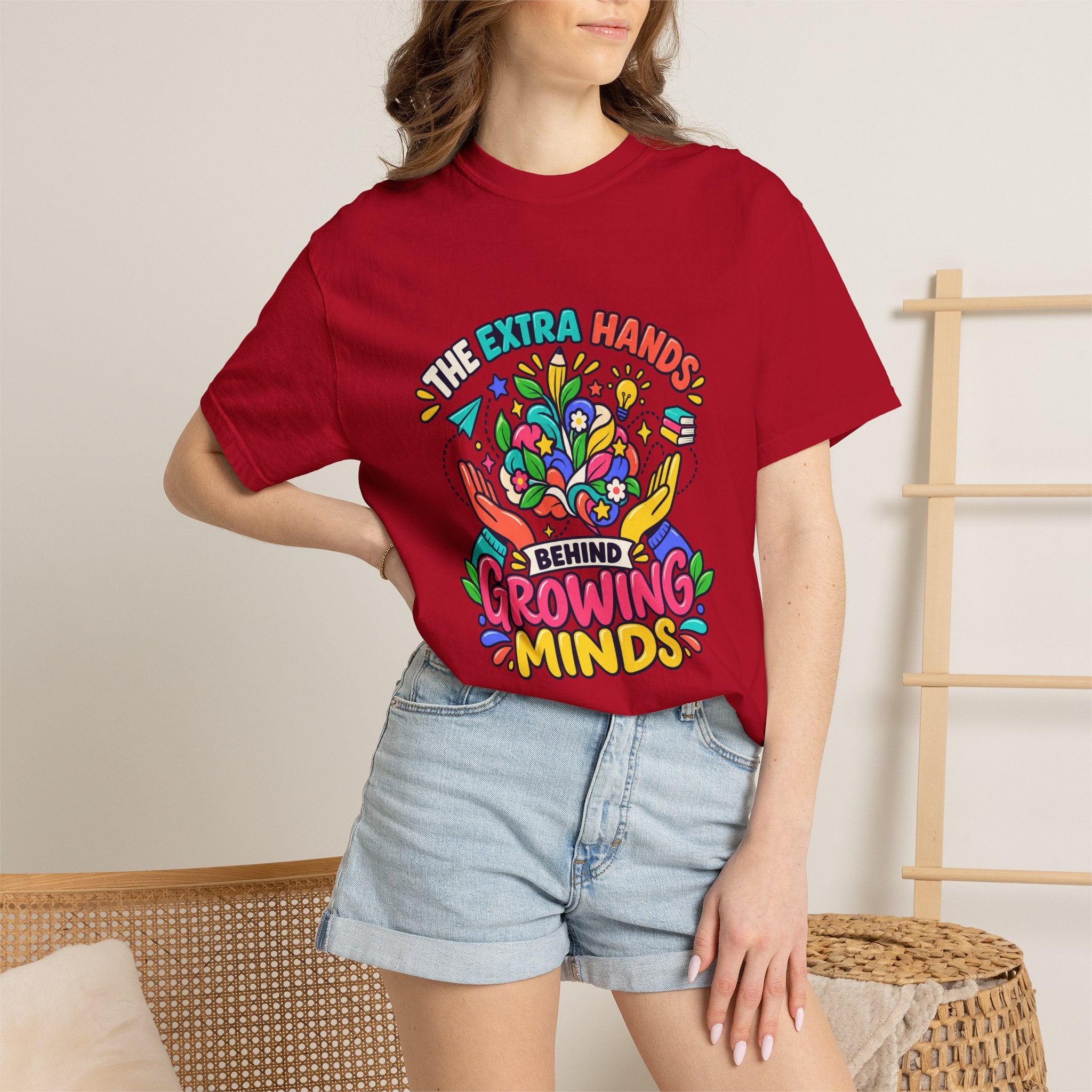 Extra Hands Behind Growing Minds Comfort Colors® Teacher Tee 🌱✏️