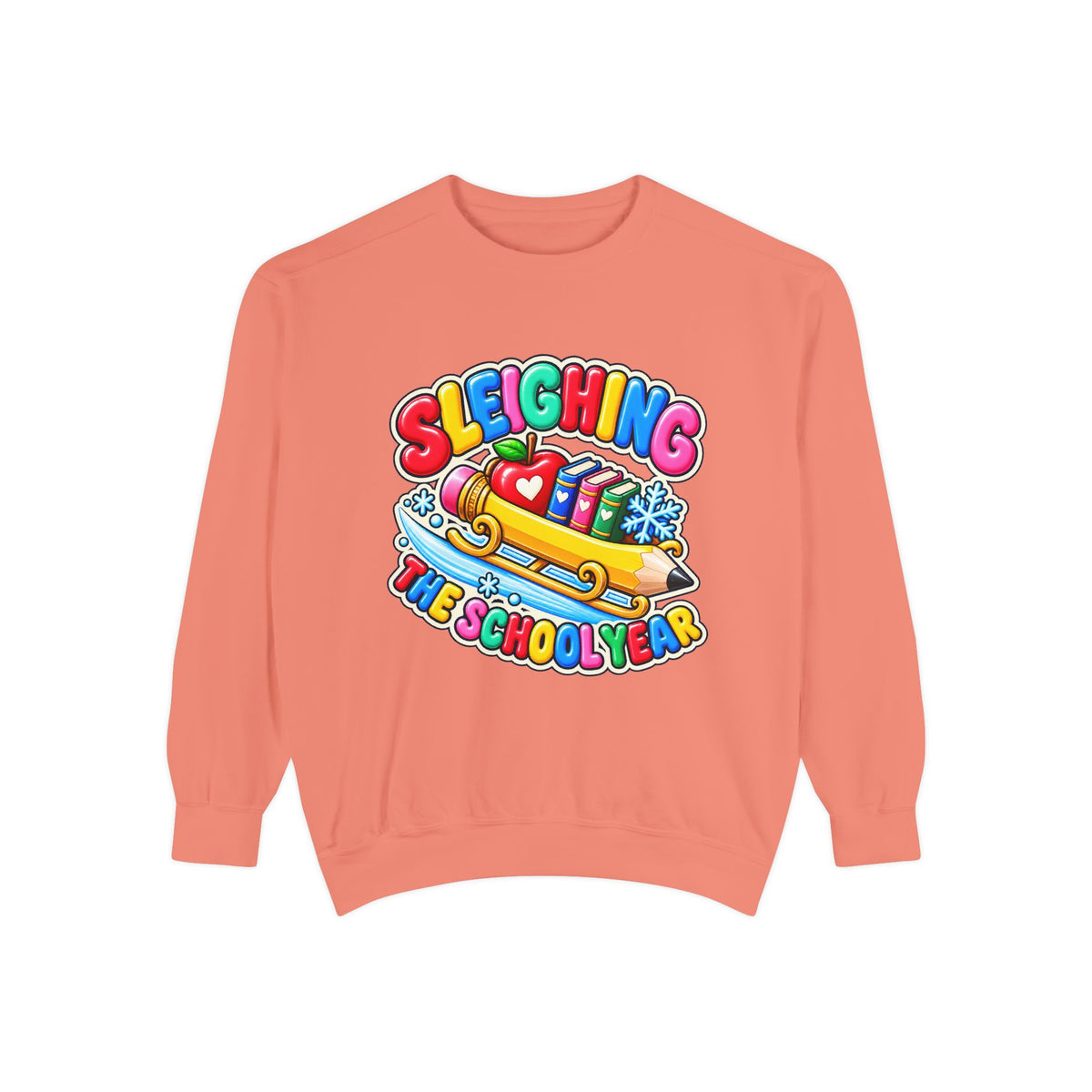 Sleighing the School Year Christmas Sweatshirt 📚🍎❄️